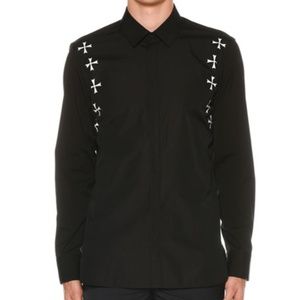 Neil Barrett Men's Military Star Poplin Shirt